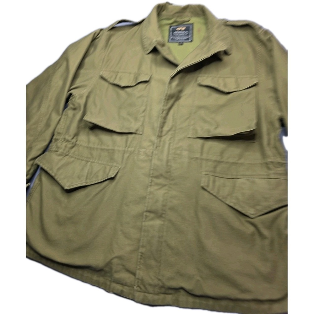 Alpha Industries Men's Olive M65 Military Field Jacket Cotton Utility Size L